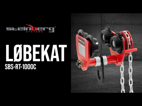 Produktvideo - Løbekat - 1.000 kg - flangebredde 70-110 mm - med kæde