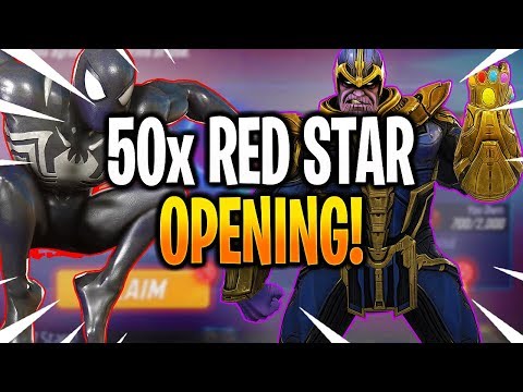 *NEW* 50x RED STAR ORB OPENING! - MARVEL Strike Force - MSF
