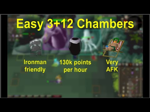 OSRS: Easy 3+12 Chambers of Xeric (130k points per hour for Ironmen)