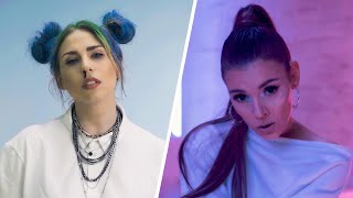 Kadr z teledysku Billie Eilish vs Ariana Grande tekst piosenki SzpaRAP