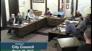 preview picture of video 'Hudson City Council March 30, 2015'