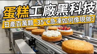 冷凍蛋糕也能像現做？揭秘 35°C急速冷凍如何鎖住百萬蛋糕的完美口感！#食品工業 #自動化生產 #超級工廠 #蛋糕製作 #黑科技