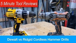 Dewalt vs Ridgid Cordless Hammer Drills   Five Minute Tool R