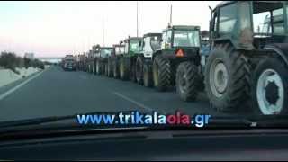preview picture of video 'Αγρότες τρακτέρ μπλόκο κόμβος Νίκαιας Λάρισα 1-2-13'