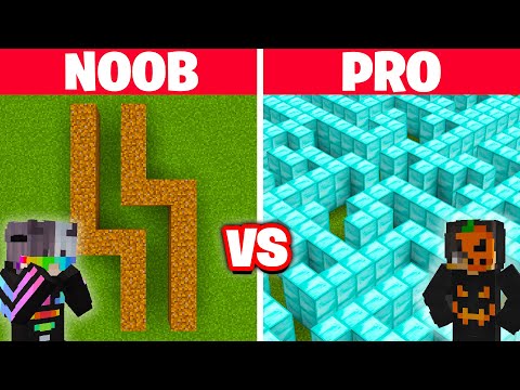 NOOB vs PRO: DEVASA LABİRENT YAPI KAPIŞMASI! - Minecraft