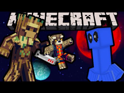 Minecraft Rocket & Groot Adventure Map PART 2 Space Escape Planet Impossible Guardians of the Galaxy