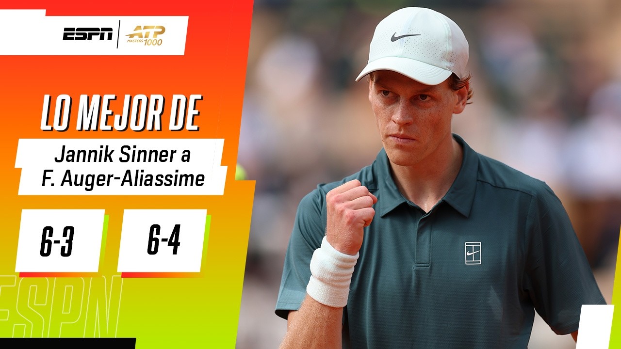 ENTRE LOS 4 MEJORES: SINNER DERROTÓ A AUGER-ALIASSIME Y ES SEMIFINALISTA EN MONTECARLO | RESUMEN