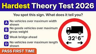 Theory Test 2026 UK Revision | HARDEST DVSA Styled Most Asked Question
