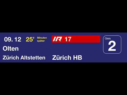 SBB TTS Ansage - IR17 nach Zürich zuerst +25' dann Ausfall