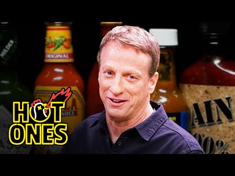 Tony Hawk Embraces the Pain While Eating Spicy Wings | Hot Ones