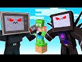 One Block SKYBLOCK with TV WOMAN FAMILY in Minecraft!