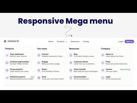Responsive Mega Menu and Dropdown Menu using only HTML and CSS & Javascript