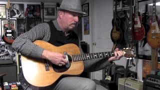 Video thumbnail for Vintage Kay Acoustic Demo with DeArmond Model 210 Pickup by drowninginguitars