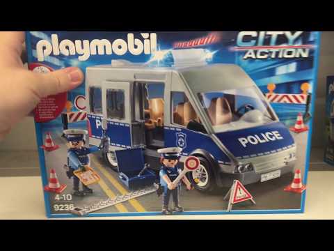 PLAYMOBIL 9236 - Playmobil City Action - Polizeibus mit Straßensperre (9236)