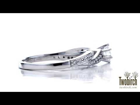 0.46 Ct. Round Twisted Shank Engagement Ring -TwoBirch - TB-ENG-331-WG-DE