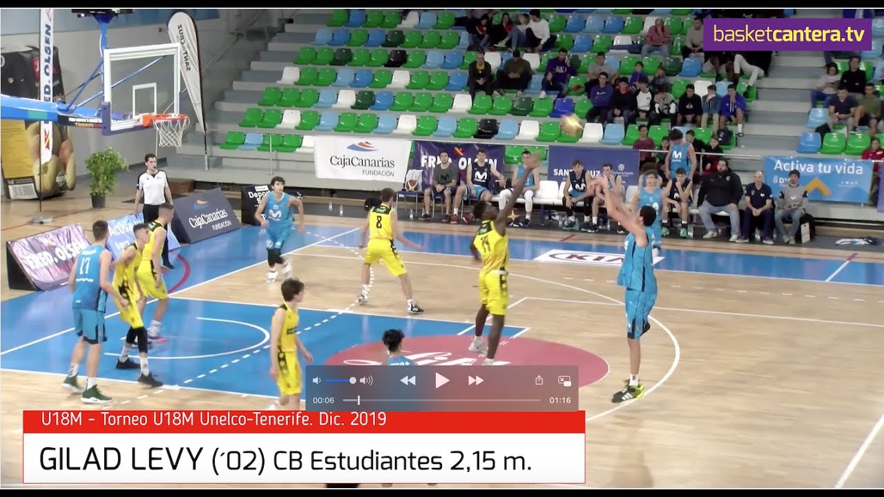 GILAD LEVY.-  2,15 m. CB Estudiantes (Israel 2002). Torneo Unelco-Tenerife (BasketCantera.TV)