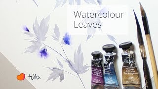Minimalistic leaves in watercolours (Real time process)
