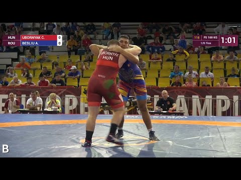 1/8 FS - 100 kg: C. UBORNYAK (HUN) df. A. BESLIU (ROU) by VSU, 10-0