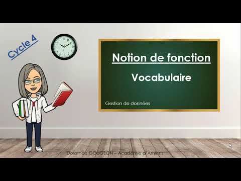 Cycle 4 - Notion de Fonctions - Vocabulaire et notations