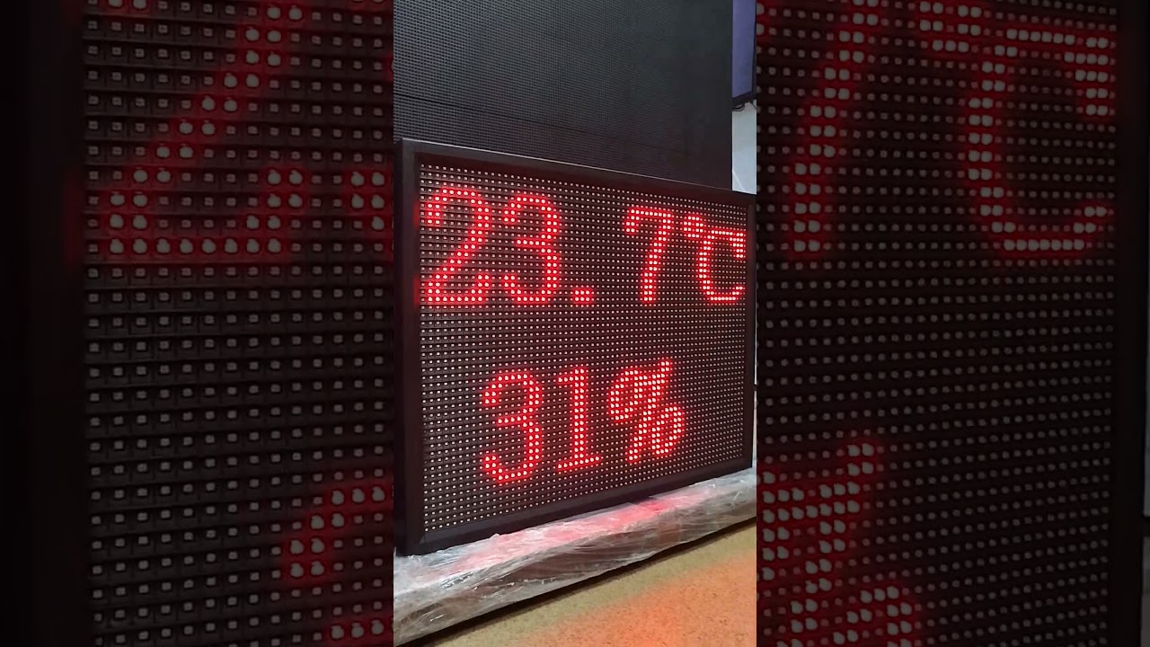 Светодиодное табло с датчиком температуры и влажности ledmig.ru