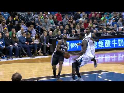 NBA 2015-16 Simmons Posterizes Dieng Spurs@Timberwolves March 8, 2016