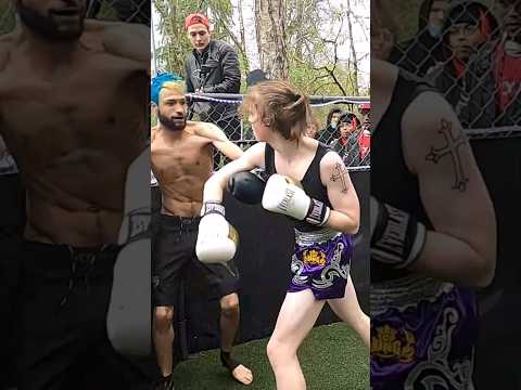 Her Attacks were relentless! #Gash #fight #boyvsgirl #kickboxing #beef