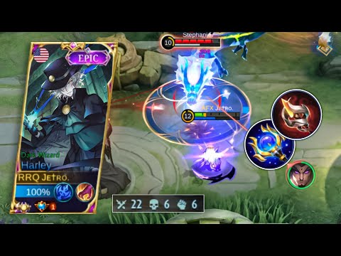 HARLEY AGGRESSIVE GAMEPLAY🔥| INSANE MATCH 22 KILLS SOLO RANK - MLBB