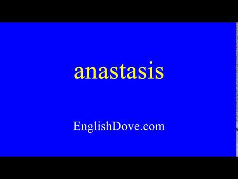 How to pronounce anastasis in American English.
