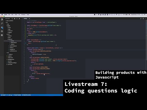 Building products with javascript - Livestream 7 - Working with questions