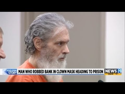 Bank bandit in clown mask gets prison for Wyoming heist