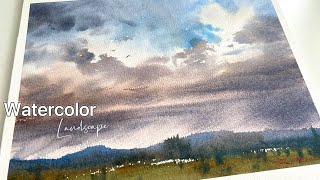 Watercolor Sky Technique: Mastering Azure Skies & Cumulus Cloud