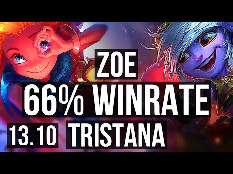 ZOE vs TRISTANA (MID) | 8/0/4, 66% winrate, Legendary | KR Master | 13.10