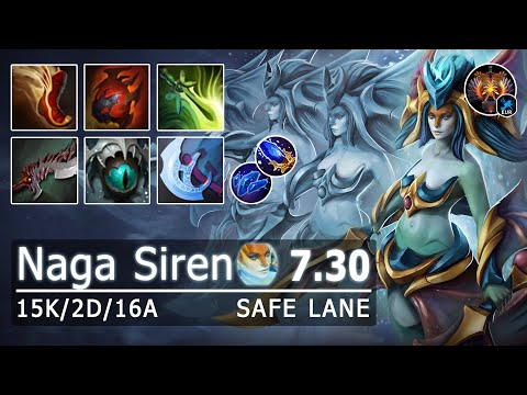 Naga Siren Safe Lane | 1000 GPM Super Farming | Dota 2 Immortal Gameplay | Patch 7.30