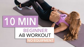 10 MIN BEGINNER AB WORKOUT // No Equipment  Pamela