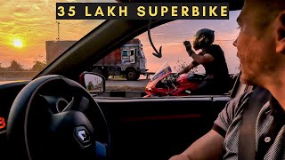 Frenchy chasing a 35 LAKH V4 superbike with a Renault