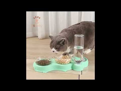 Cat Bowl Three-Bowl Automatic Water Dispenser Pet Cat Bowl Feed Water Bowl For Cats Kitten Pet Bowls