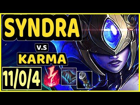 BACA (SYNDRA) vs KARMA - 11/0/4 KDA MID GAMEPLAY - EUW Ranked GRANDMASTER