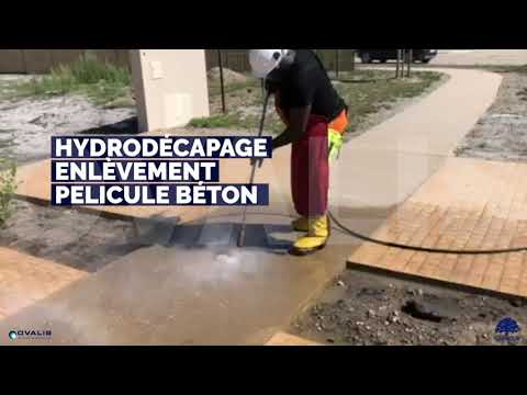 Hydrodécapage THP enlèvement pellicule béton - Ovalis