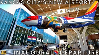 [4K] – Inside Kansas City's New Airport Terminal & Flying On The Inaugural Departure!