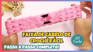 FAIXA DE CABELO DE CROCHÊ PASSO A PASSO