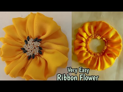 Diy fabric flower |cloth flower making |ribbon flower design /diy flower / aneela fashion's