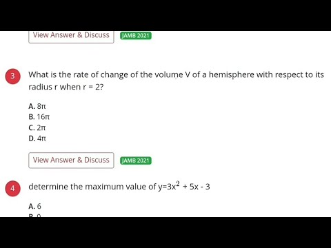 2021 JAMB Question 3 | Rate of Change