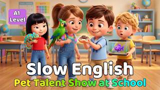 Pet Talent Show at School | English Listening Practice for Beginners (A1 - A2 Level)