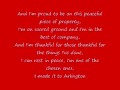 Trace Adkins Arlington Lyrics