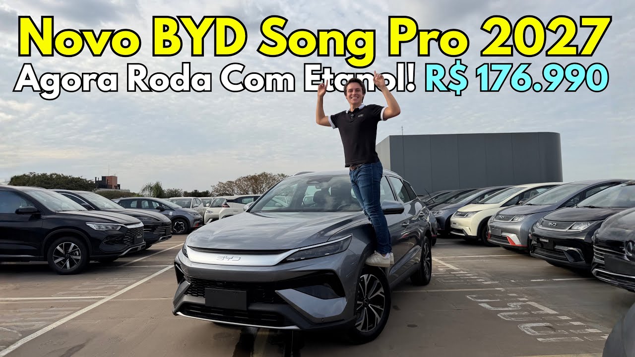 Novo BYD Song Pro 2027, a partir de R$ 176.990, Rodando com Etanol e com Opção de Placas Solares