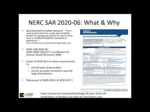 Power Generation Webinar Series Kestrel NERC SAR 2020 06 – MOD 026 2