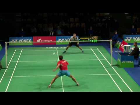 Crazy badminton rally by Christian Lind Thomsen in Denmark National Championshpis 2017