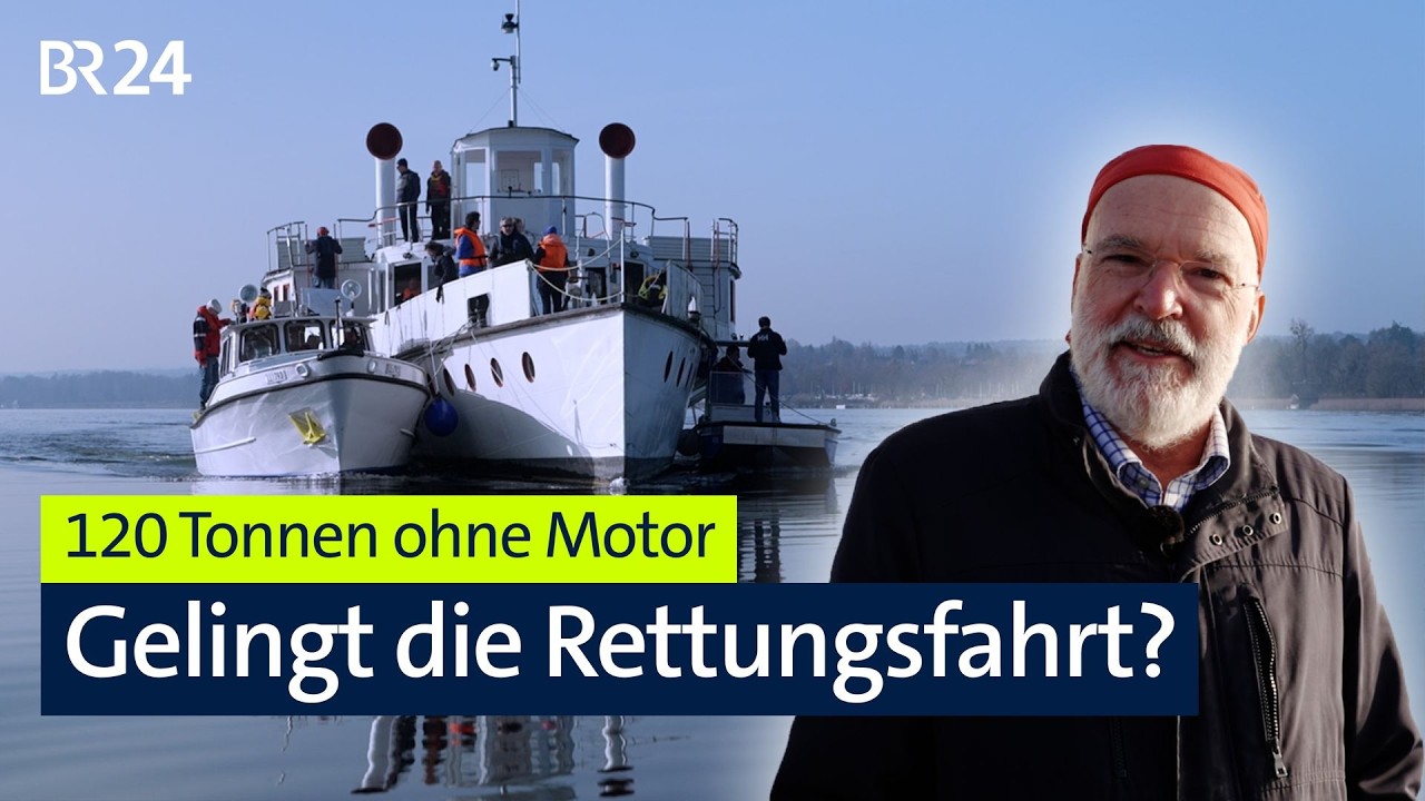 Schaufelraddampfer Andechs: Schwierige Schleppfahrt über den Ammersee | BR24 vor Ort