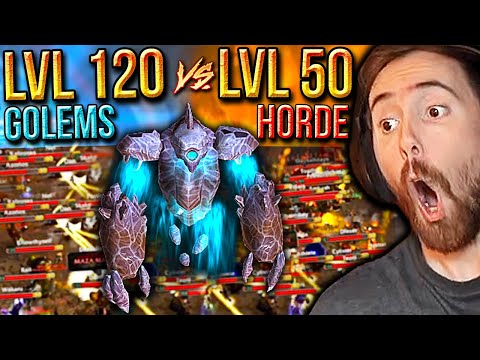 They Forgot to Squish Its DMG! Asmongold One Shots Hordes with Rextroy's Broken Golems