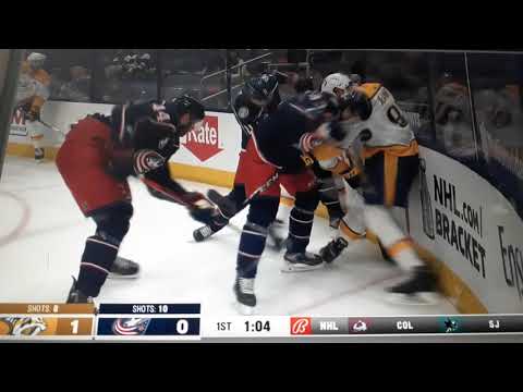 Nashville Predators @ Columbus Blue Jackets 1st period last 3 mins reaction